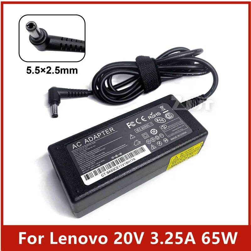 65W 20V3.25A AC Power Adapter Laptop Charger For Lenovo G570 B570 B575 G575 B470 IdeaPad N585 N580 P500 Z580 Z585 N586 P580 Z500