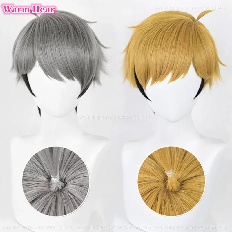 High Quality Anime Miya Atsumu Miya Osamu Cosplay Wig 30cm No.7 Miya Atsumu Wigs To The Top Heat Resistance Party Wigs Wig Cap