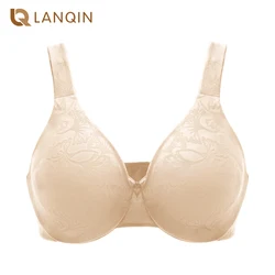 Frauen Blumen Bügel Minimizer Bh Nicht-padded Nahtlose Full Coverage Plus Größe Minderer Dessous E F G H