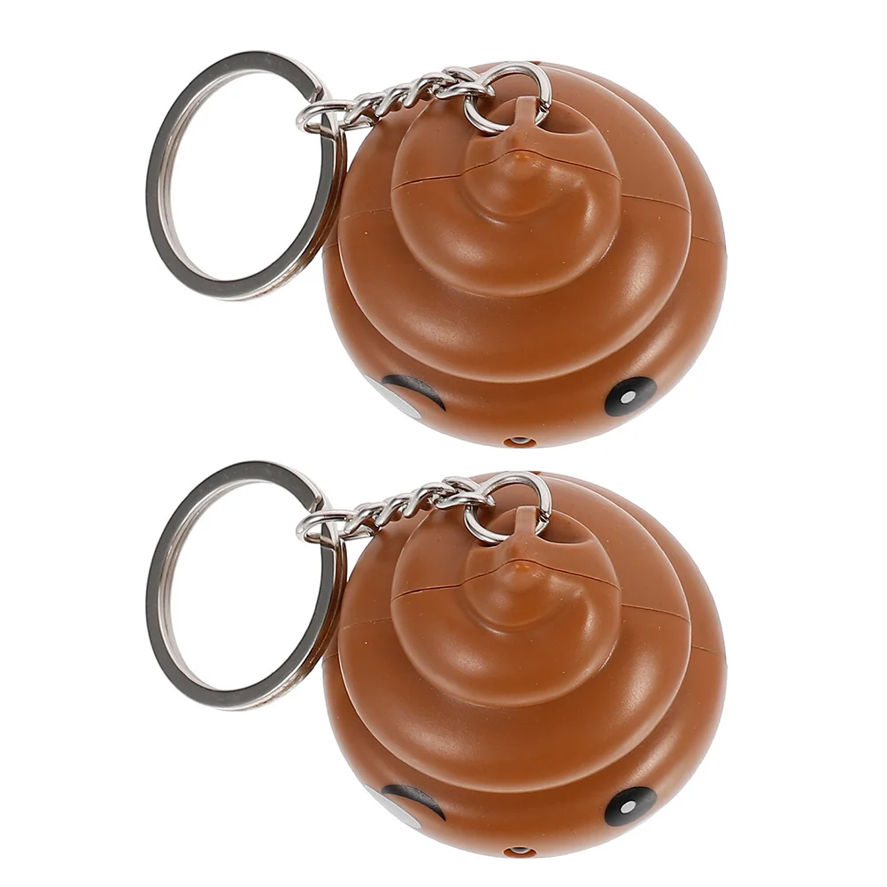 

2Pcs Poop Shaped Keychain Pendants Luminous Key Pendants Realistic Design Mobile Phone Decor Key Rings Poop Keychains