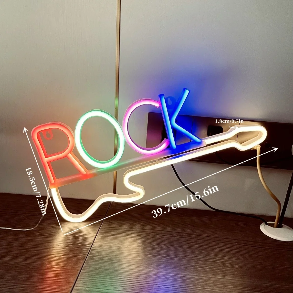 Rock Music Neon Signs Guitar Wall Hang Decor USB Led Art  for Christmas Bedroom Party Rock Studio Bar Club Disco Party Neon