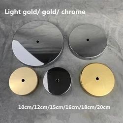 Table lamp base floor light foot plate gold chrome thickened circular folded edge plate lamp accessories