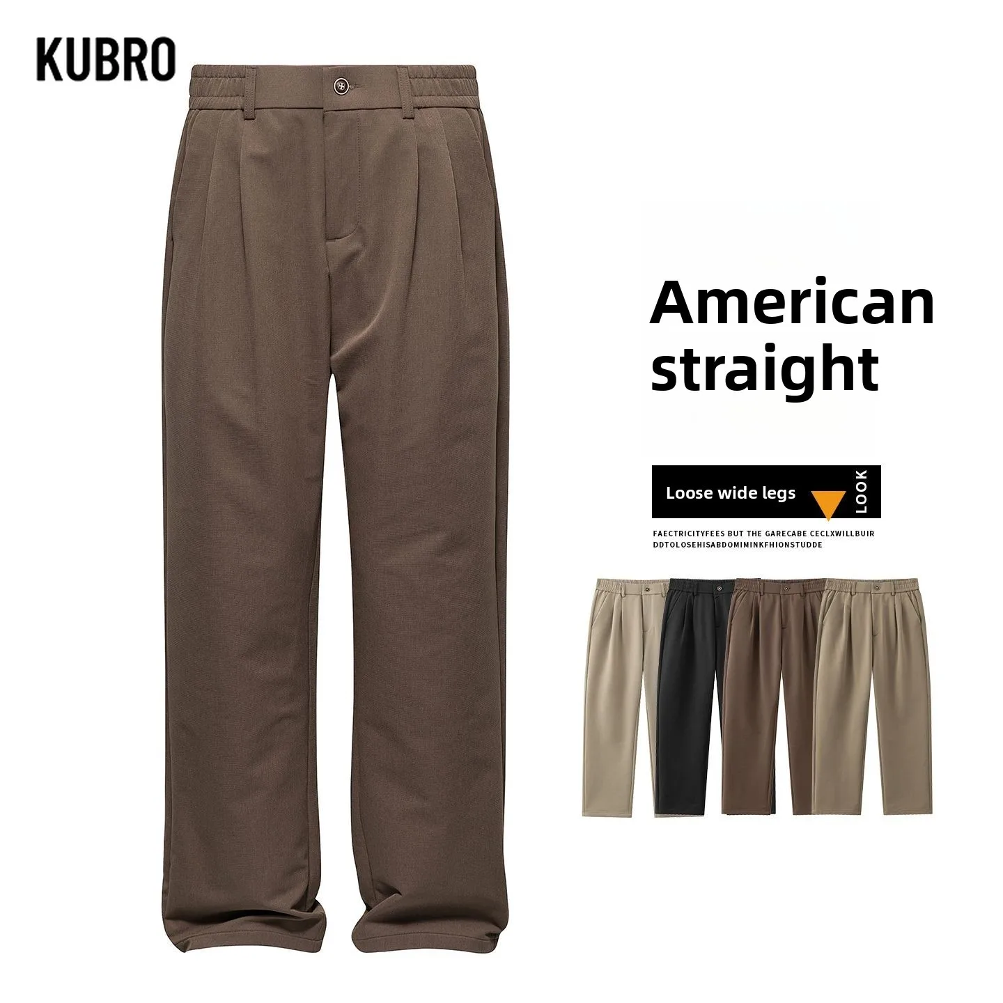 

Wide Leg Pants for Men New American Vintage Style Solid Casual Trousers Loose Straight Leg Office Pants Autumn and Winter