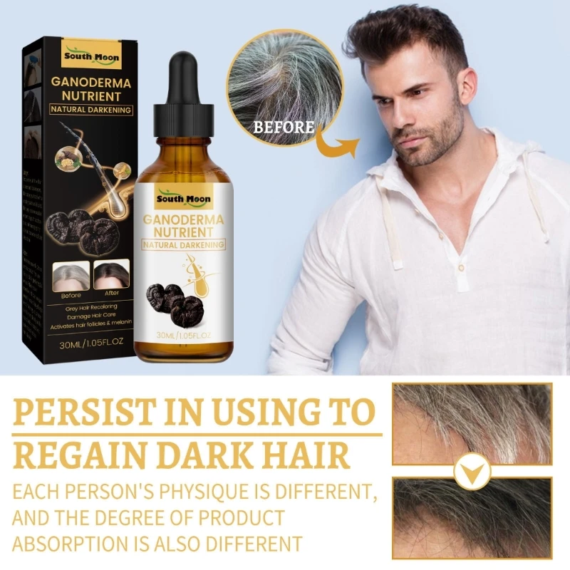 Anti-Greying Hair Serum Ganoderma Nutrient Natural Darkening Serum Anti-greying