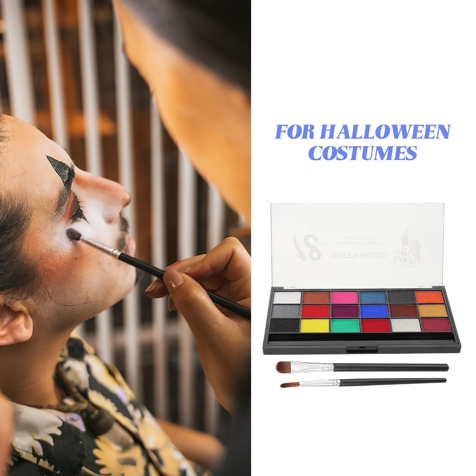 1 صندوق من مجموعة أدوات طلاء الوجه المائية للحفلات التنكرية ومكياج الجسم ومستلزمات طلاء الصباغ للمبتدئين والوجه البالغين