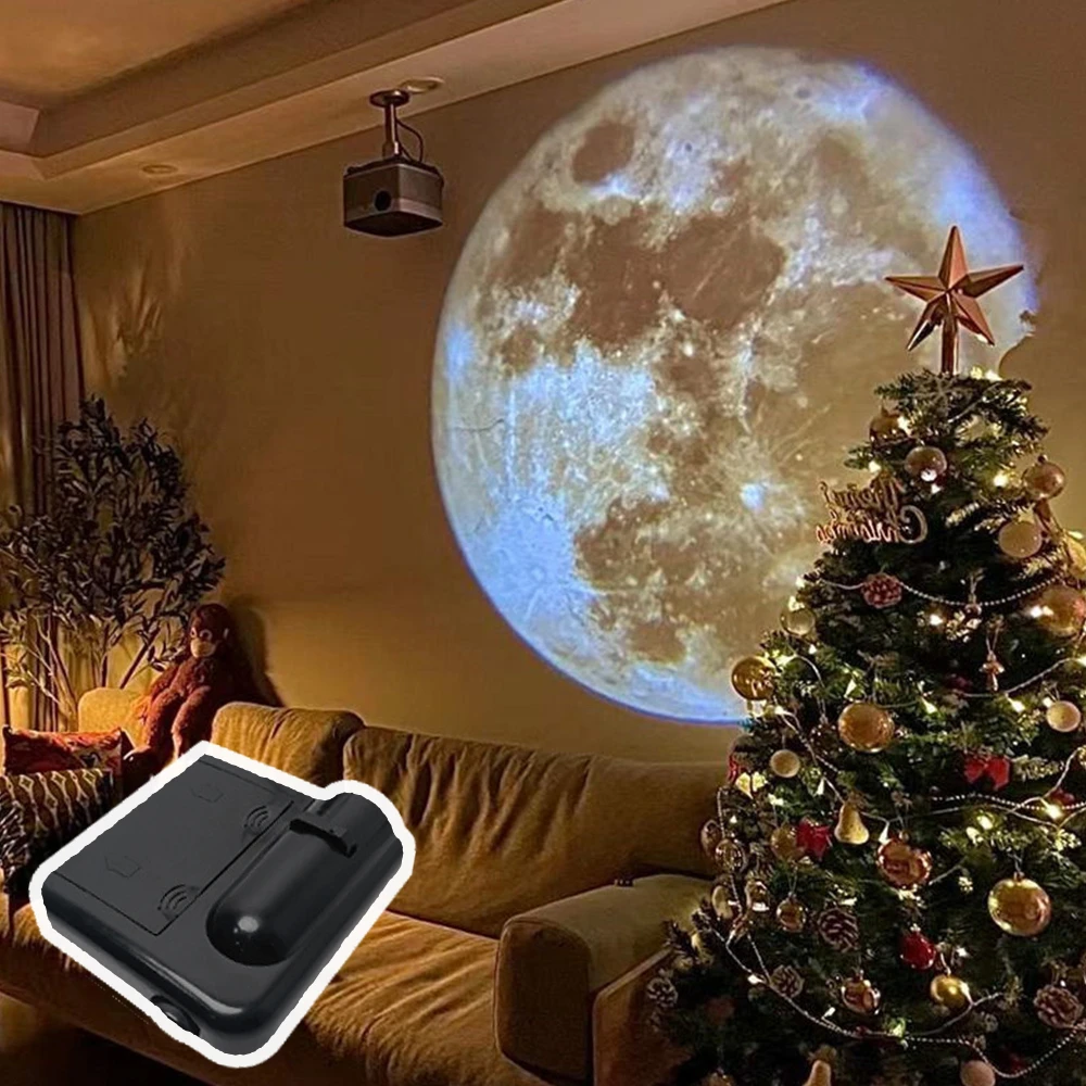 Aurora Moon Galaxy Projection Lamp Creative Background Atmosphere Night Light Earth Projector Photography Lamp for Birthday Gift