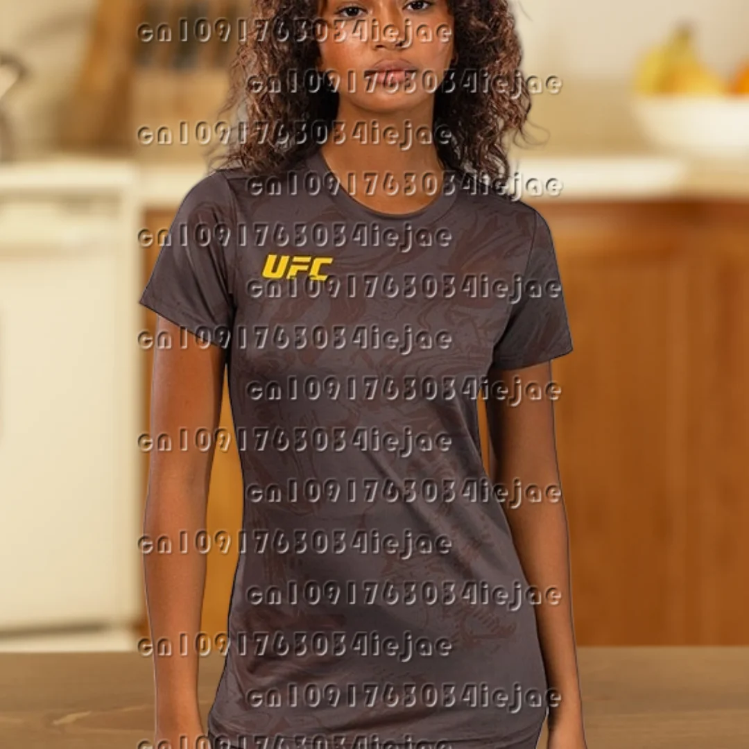 

New Hot Selling Boxing Match UFC Enthusiast T-shirt For Women Summer 2026 Casual And Fashionable Short Sleeved Quick Drying Top