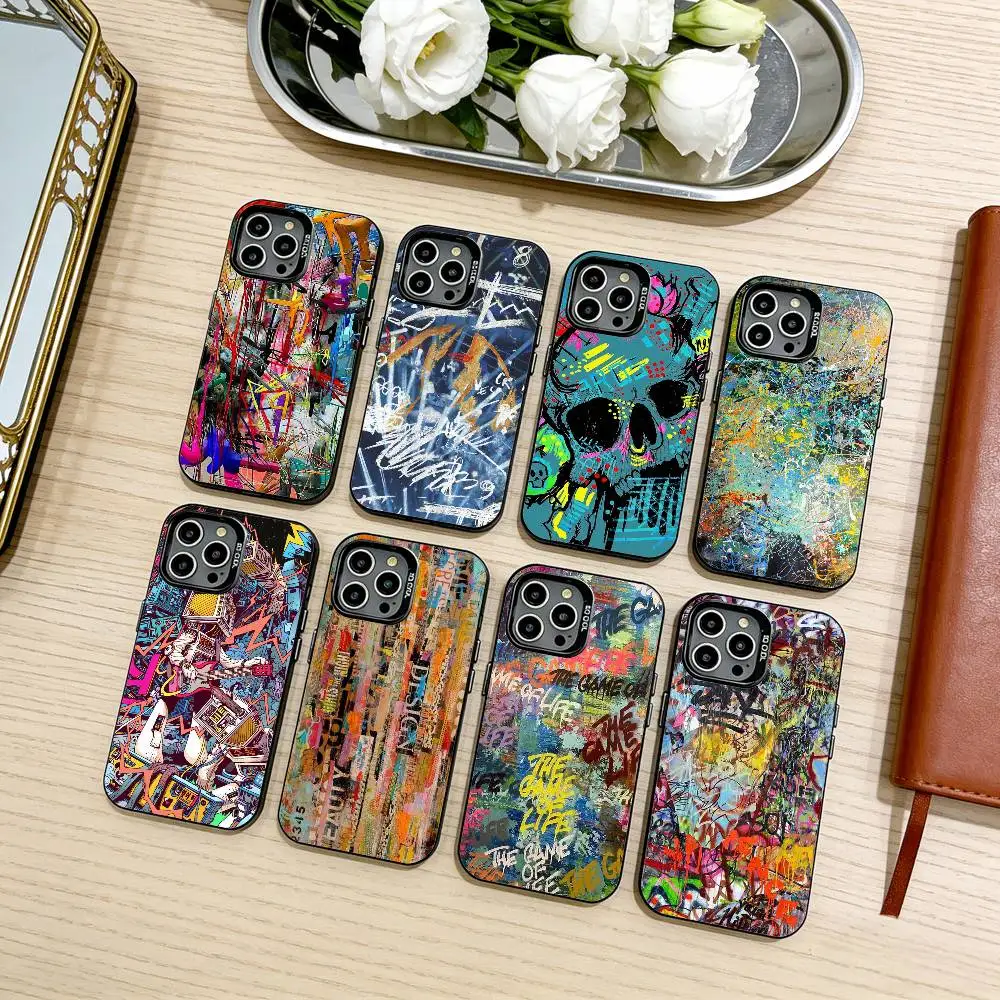 

Cool Thing Graffiti Art Phone Case For iPhone17,16,15,14,13,12,11 Plus,Pro Max Black Candy silver phone case