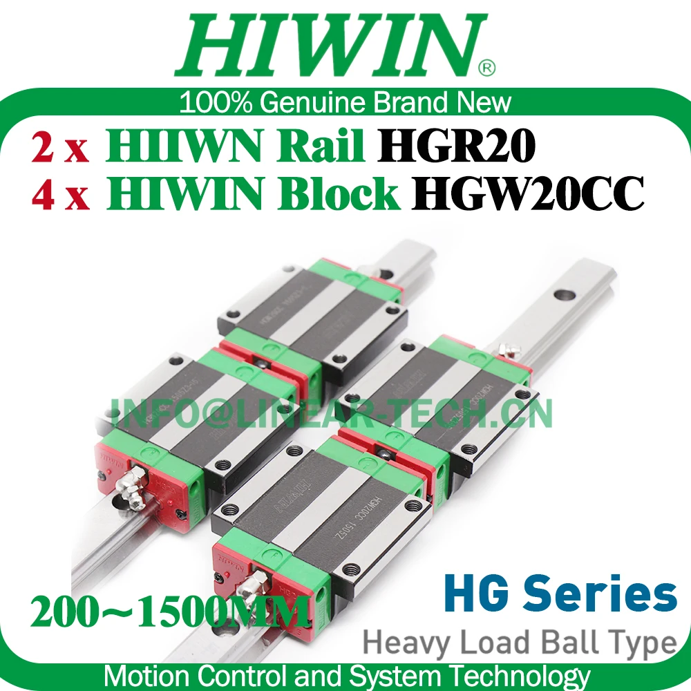 

Original HIWIN HGW20CC ZAC HGR20 200 300 400 500 600 700 800 900 1000 1100 1200 1500MM Linear Guide Rail HIWIN Carriage Slide