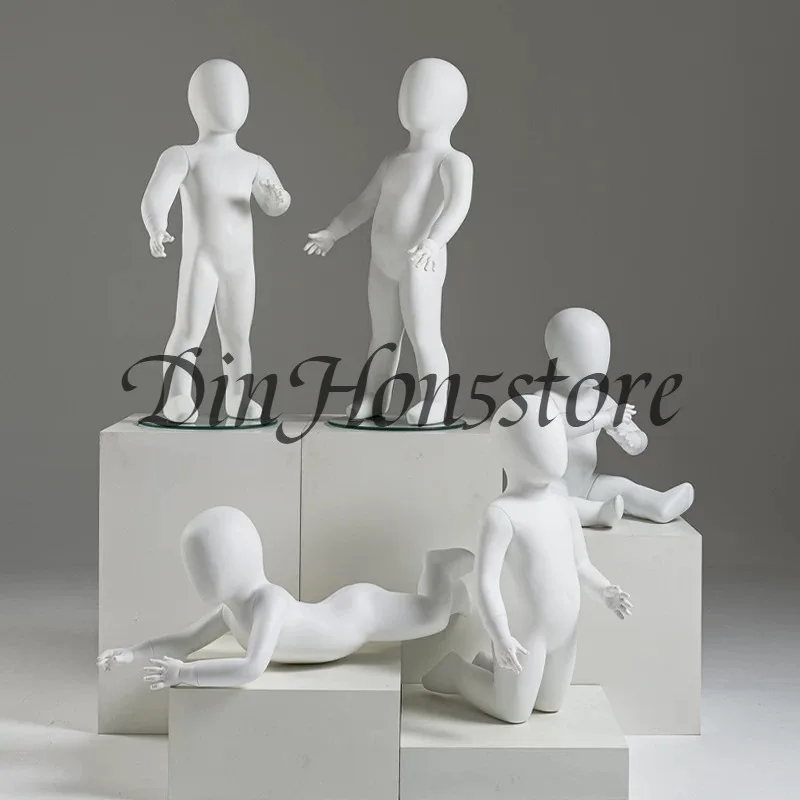 Children's Full Body Matte White Children's Clothing Baby Fitting Mannequins Clothing Store Mannequin Props Child Mannequin Rack