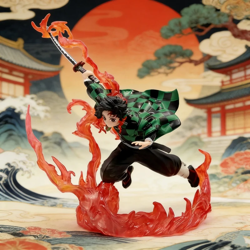 

In Stock Anime Figure Tanjiro Kamado Battle Statue Kyojuro Rengoku Version Boxed Collectible Pvc Model Decor Surprise Toy Gifts