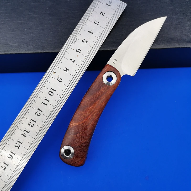 D2 Steel Pocket knife Lockless Sharp Small Razor Folding Knife Outdoor Portable Sandalwood Camping Fruit knives Survival EDC