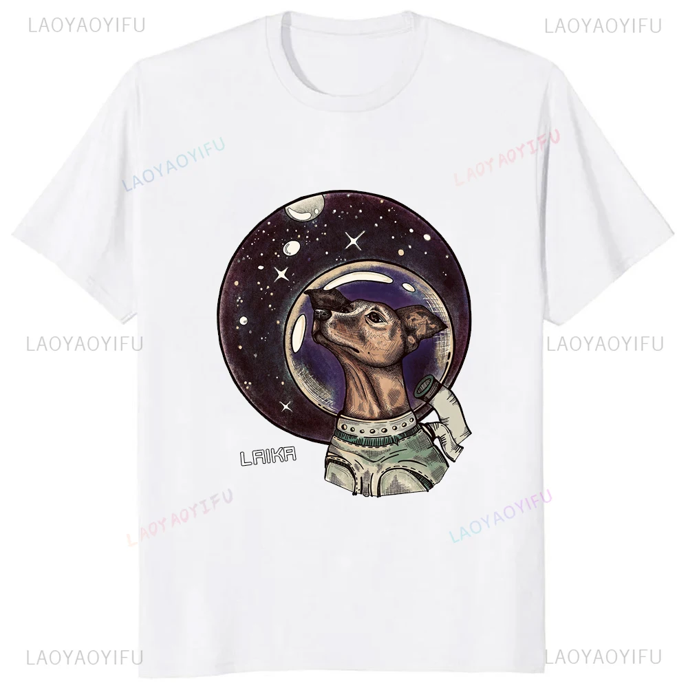 Hot Sale New Arrival CCCP Soviet Vintage Laika Tshirt USSR Russian Space Astronaut Printed T Shirt Summer Style Casual Man Tees