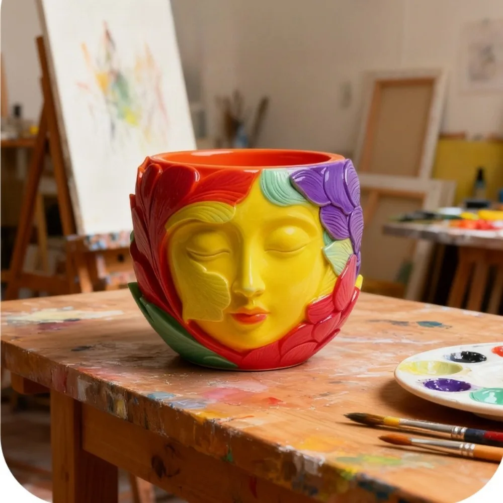 両面リーフスピリットキャンドルカップシリコンモールド DIY コンクリート石膏キャンドルジャー植木鉢エポキシ樹脂モールド家の装飾