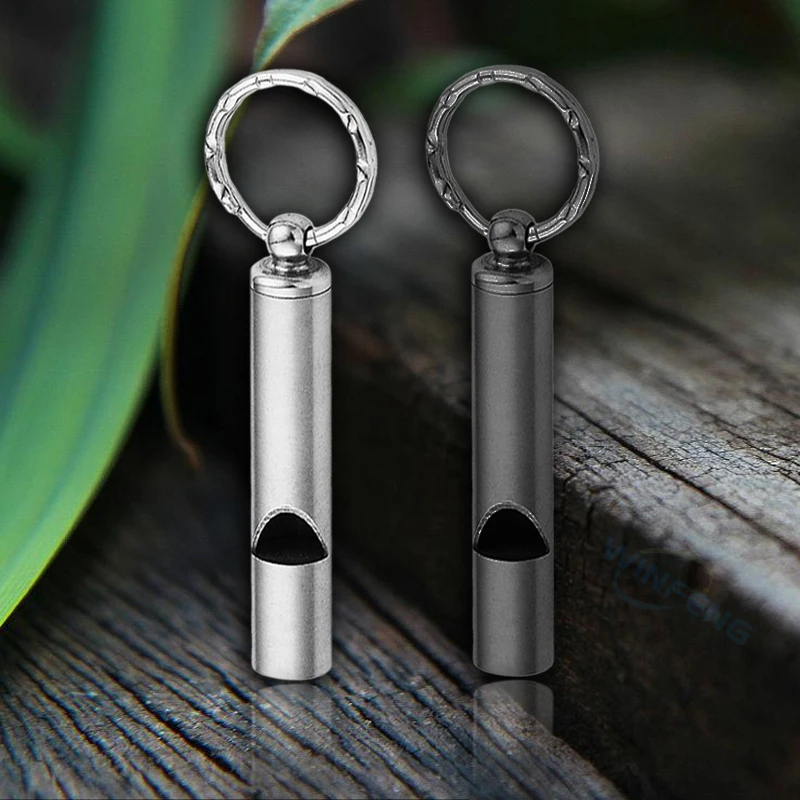 

High Quality Stainless Steel Emergency Whistle Ultralight Safety Whistle Keychain Outdoor Hiking Camping Survival Supplies