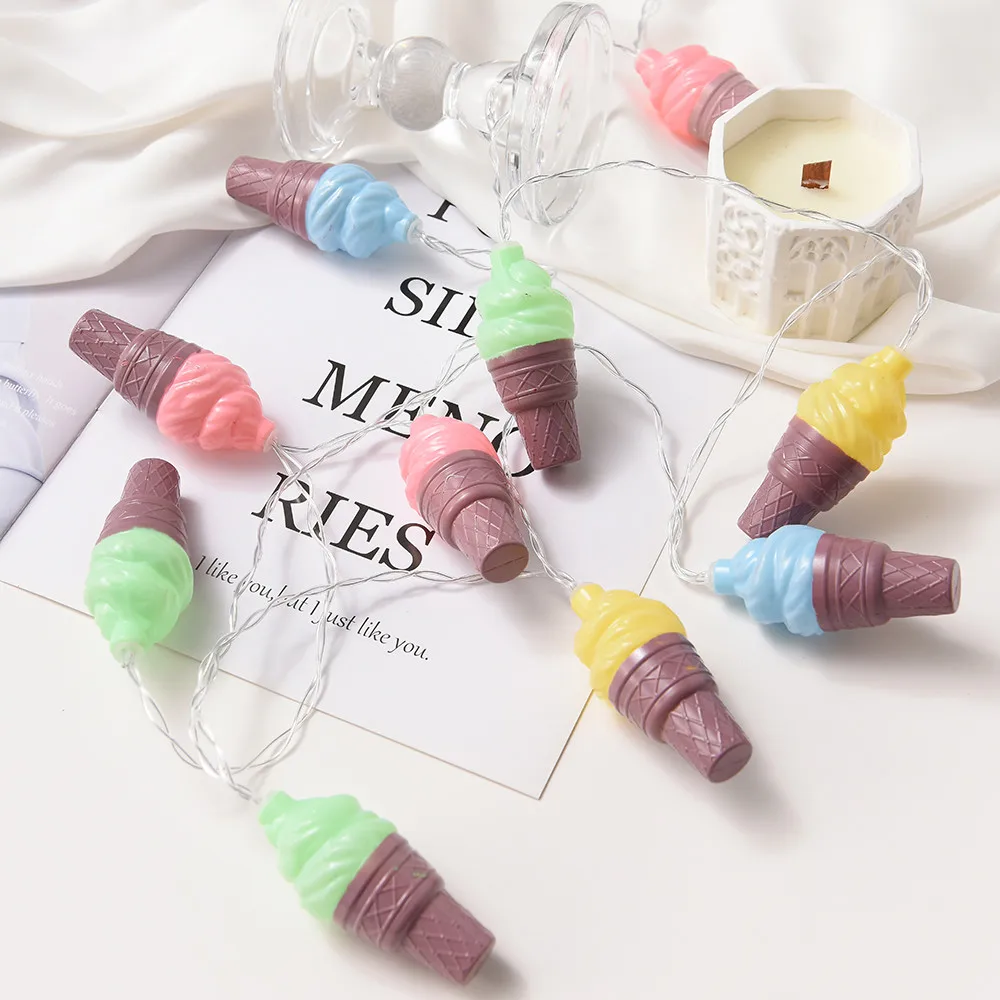 

LED Ice Cream Lighting String Children's Room Restaurant Decoration Birthday Party Ornaments Battery Powered