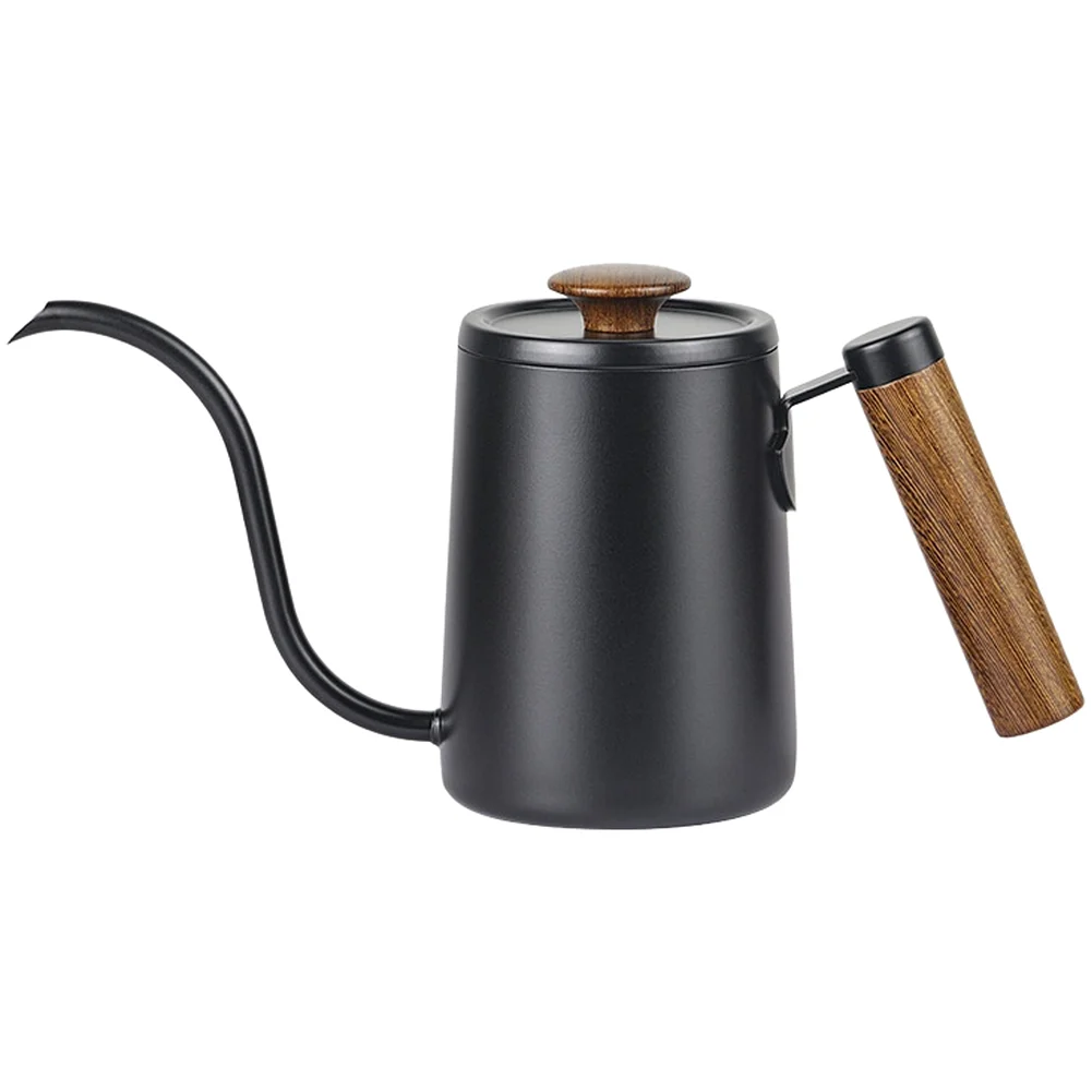 Coffee Pour Over Kettle 600ml 304 SS Construction with Precise Long Spout and Comfortable Wooden Handle for Drip