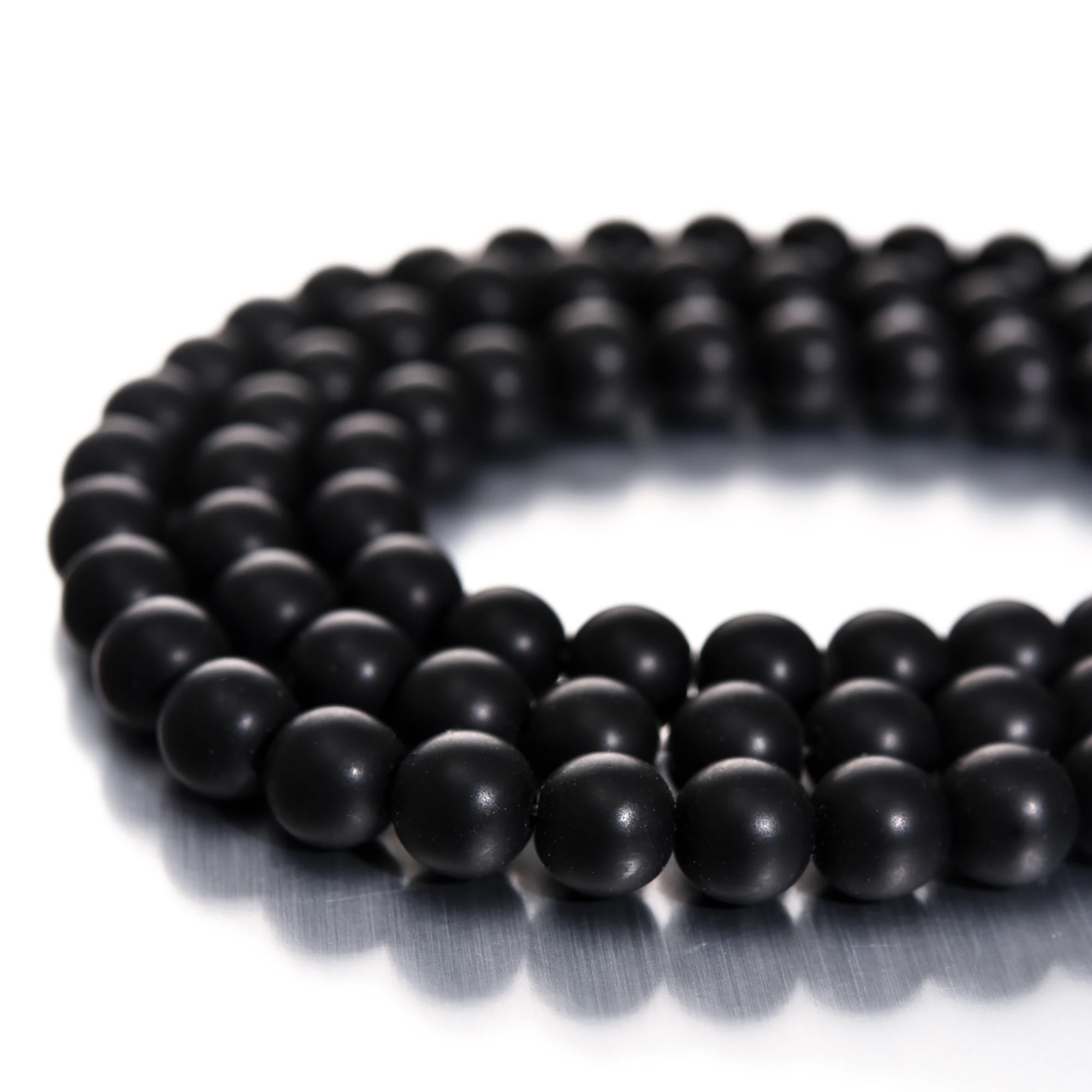 Black Matte Onyx Beads Dull Polish Round Natural Stone Beads for diy Jewelry Making 4/6/8/10/12mm Full Strand 15 inch