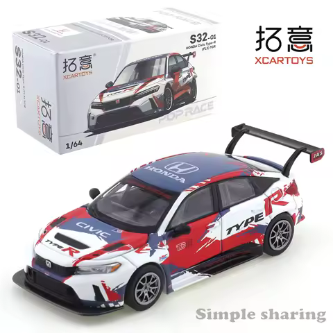 XCARTOYS POPRACE Alloy 1/64 Honda Civic Type R(FL5) Coupe Ornament Racing Model