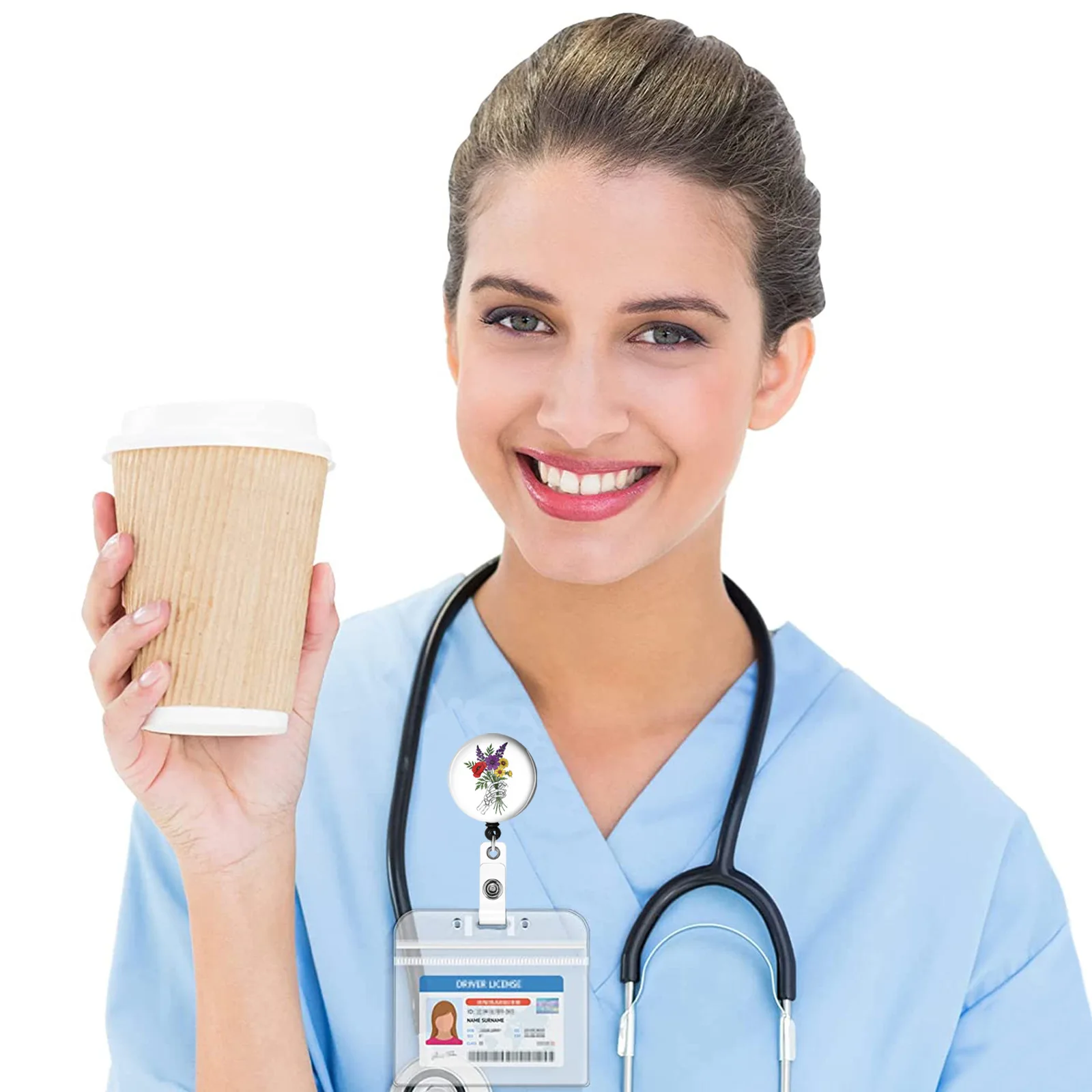 

Rotating Badge Reel Vibrant Retractable Badge Holder Creative Id Badge Holder Expressive For Students Schools Doctors