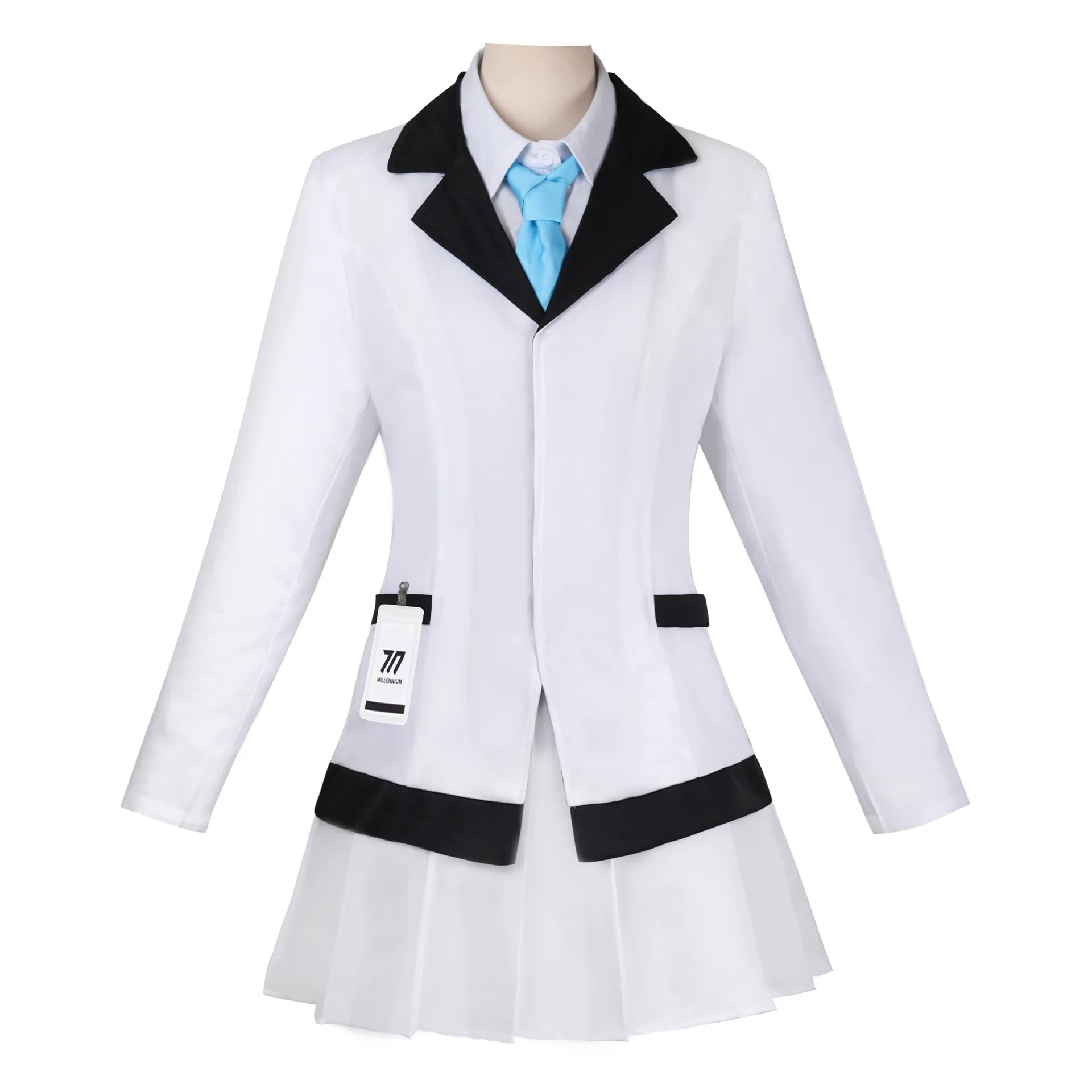 الأزرق الأرشيف Ushio Noa تأثيري حلي شعر مستعار النساء فتاة زي مدرسي تنورة دعوى هالوين زي للمرأة كرنفال وتتسابق