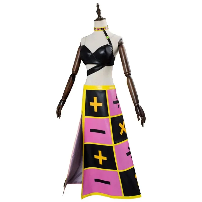 Disfraz de Anime Jo Trish Una, disfraz de Bizarre Adventure Golden Wind, sujetador, falda, trajes, Halloween, Carnaval, ropa de mujer