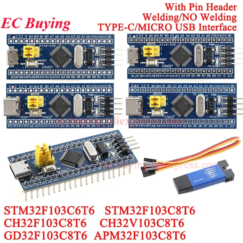 1-10-шт-stm32f103c8t6-type-c-micro-usb-stm32f103c6t6-ch32f103c8t6-arm-stm32-Минимальный-модуль-платы-разработки-системы-для-arduino