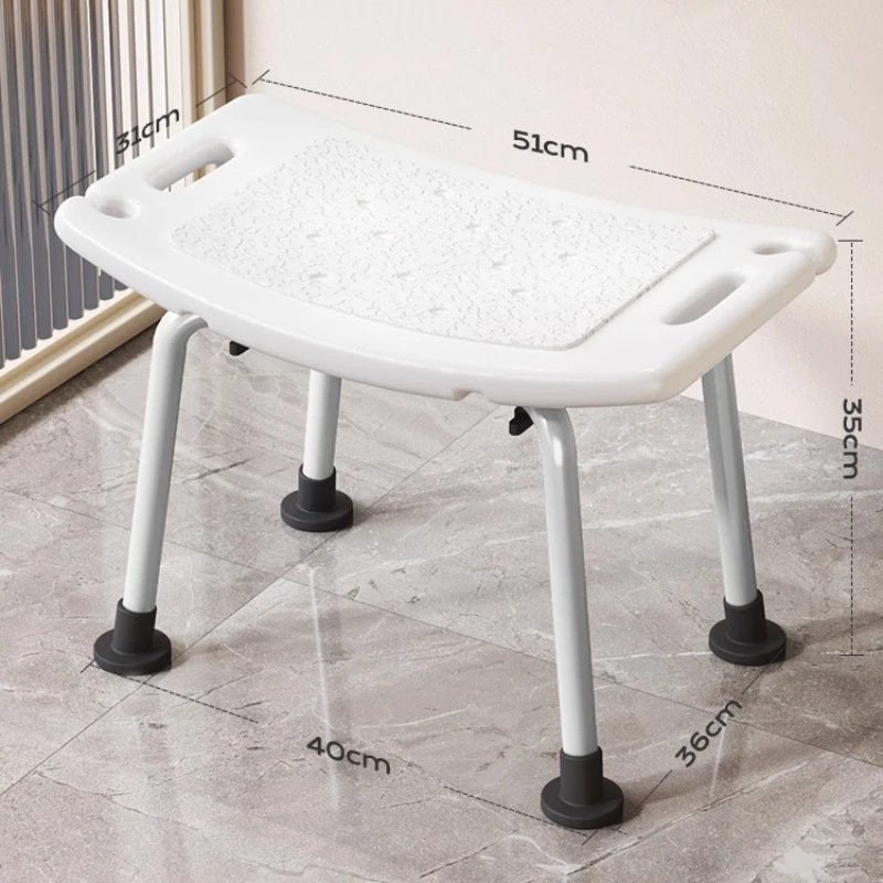 

Back Wooden Shower Stool Unique Stainless Steel High Restroom Shower Stool Elderly Plastic Sgabello Da Doccia Bathroom Furniture