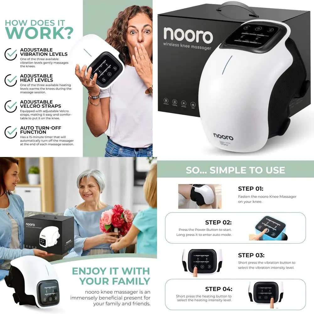 

Массажер для коленей с термотерапией и красным светом - портативный, без помощи рук, успокаивает мышцы и суставы