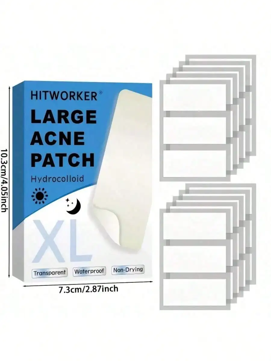 30/60 square water-based gel acne patches, applicable day and night, effective acne coverage, portable and easy to use
