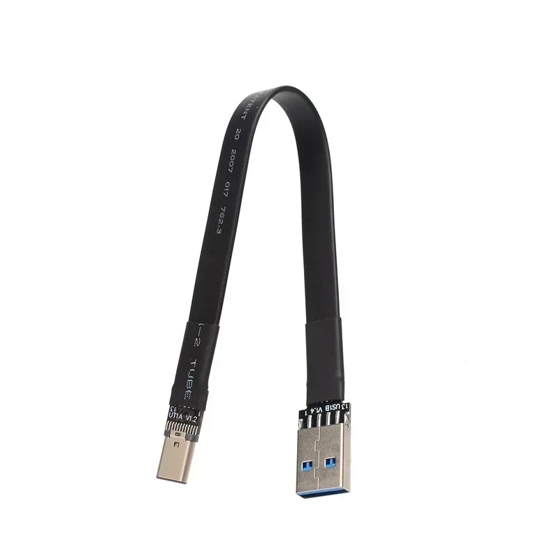Adapter FPV USB 3.1 Gen2 Type-C 90 stopni do USB-A męski-męski, kabel przedłużający USB 3.1 Type A C 13-pinowy, płaski, taśmowy FPC, długość 3cm-300cm — zdjęcie produktu 6