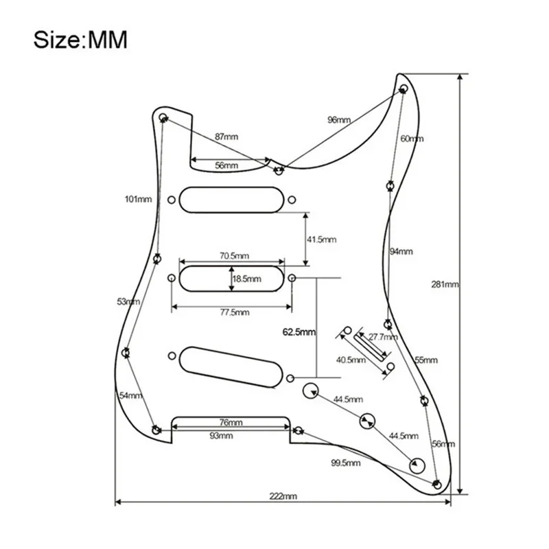 11 Hole Strat ST SSS Single Coil Pickups Guitar Pickguard Scratch Plate with Screws for American Guitar 62 Stratocaster