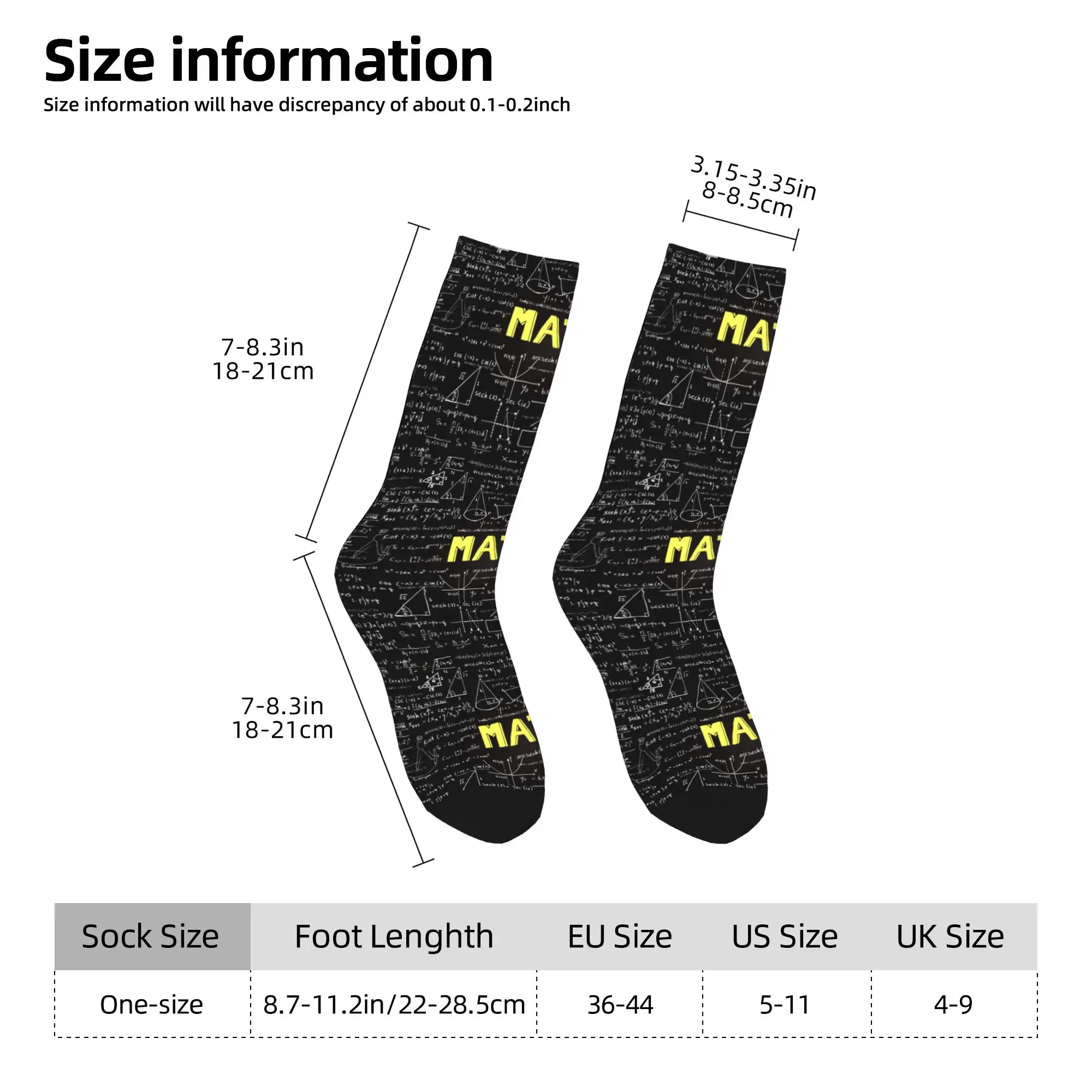 Medias con estampado Kawaii, calcetines con fórmulas de matemáticas científicas para mujeres y hombres, calcetines elásticos de otoño para regalo de profesor de ciencias, calcetines gráficos