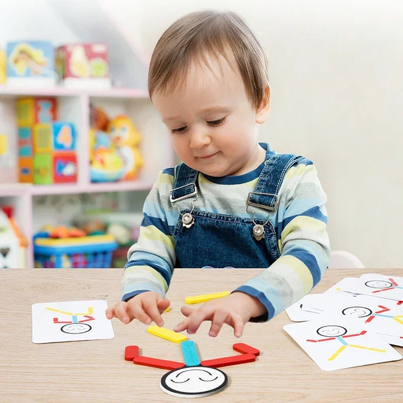 Juego de bloques de construcción Montessori DIY para niños, puzle deportivo, juego a juego, pensamiento, partido, entrenamiento lógico, juguetes educativos, regalo