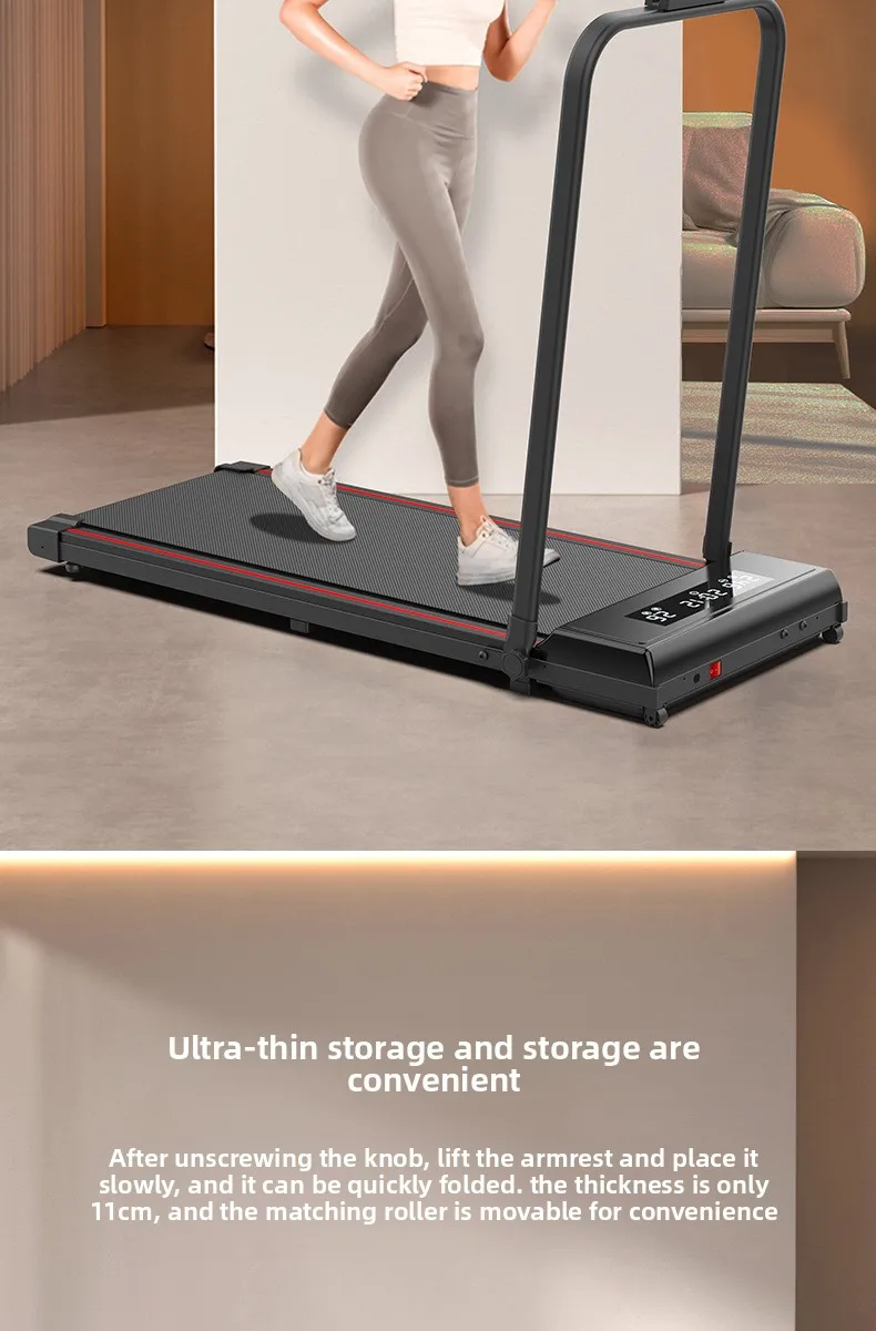 

High Quality Portable Home Electric Treadmill Mini Size With Curved Led Screen Foldable For Under Desk Use