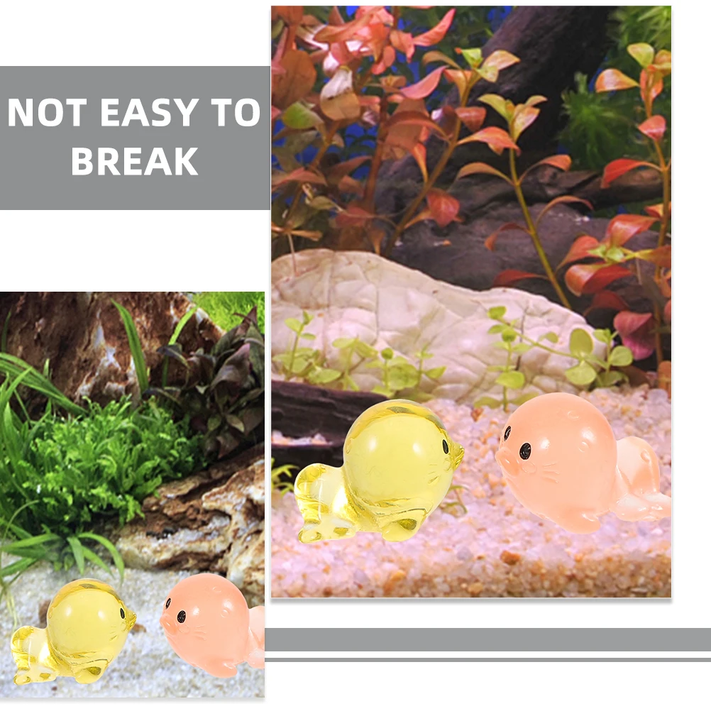 

40Pcs Resin Sea Lion Miniatures Cartoon Animal Shape Microlandscape Small Sea Lion Decoration Miniature Desktop Crafts Tank