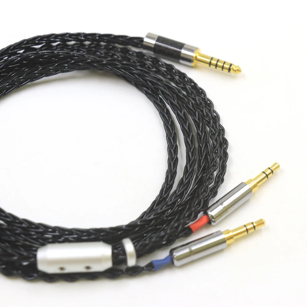 4.4MM 6.5MM XLR zrównoważony 8 rdzeń 99% 7N OCC posrebrzany kabel do słuchawek dla Hifiman Sundara Ananda HE1000se HE6se he400i he400se