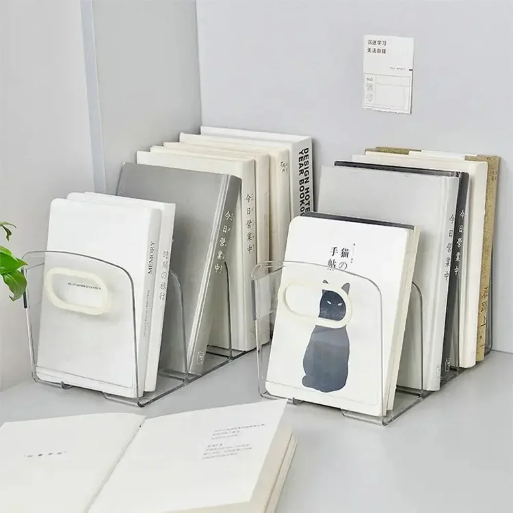 

Прозрачная акриловая книжная полка, органайзер для офисного стола, разделенная подставка для книг, настольная сортировочная стойка, подставка для книг, разделитель, учебные принадлежности