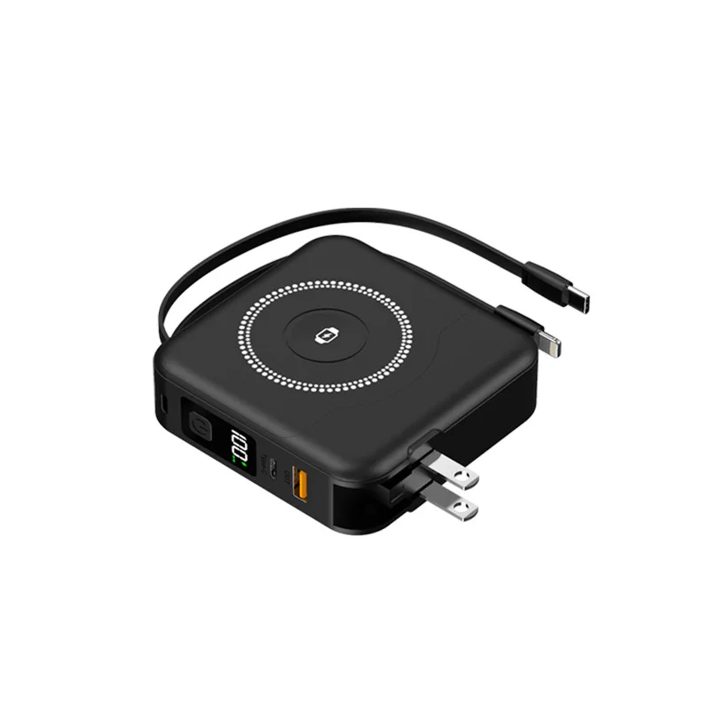 22.5W Wired Magnetic Suction Watch Charger Wireless Fast Charger 10000mAh Power Bank Five-in-One with Plug Wall Charger