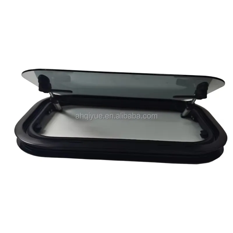 

Factory Price Aluminum Frame Tempered Glass Radius Window For Caravan Bus Shelter Ventilation 900x500mm