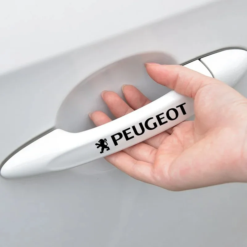 Car Door Handle Bowl Rearview Mirror Wiper Stickers 4Pcs Exterior Decorative Decals For Peugeot 208 2008 308 3008 5008 408 508