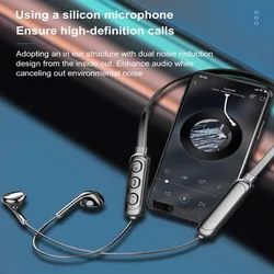 Neck Mounted Wireless Sports Bluetooth Earphones Skin Friendly Silicone Noise Reduction Semi In Ear For Sports And Running