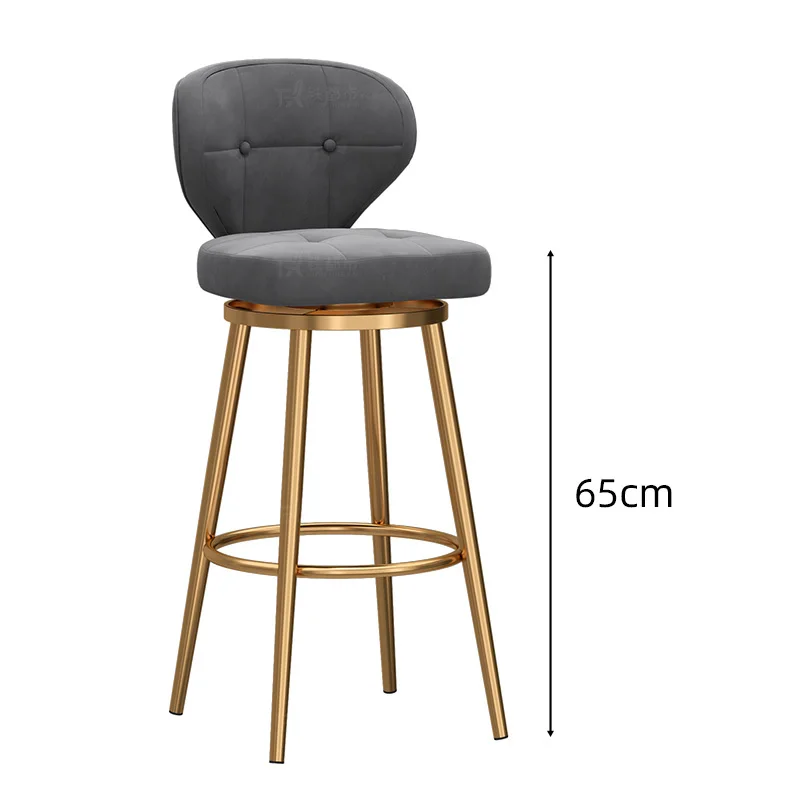 Minimalist Rotating Nordic Bar Stools Reception Manicure Island Kitchen Counter Stools Luxury Backrest Cadeiras Furniture XR50BY