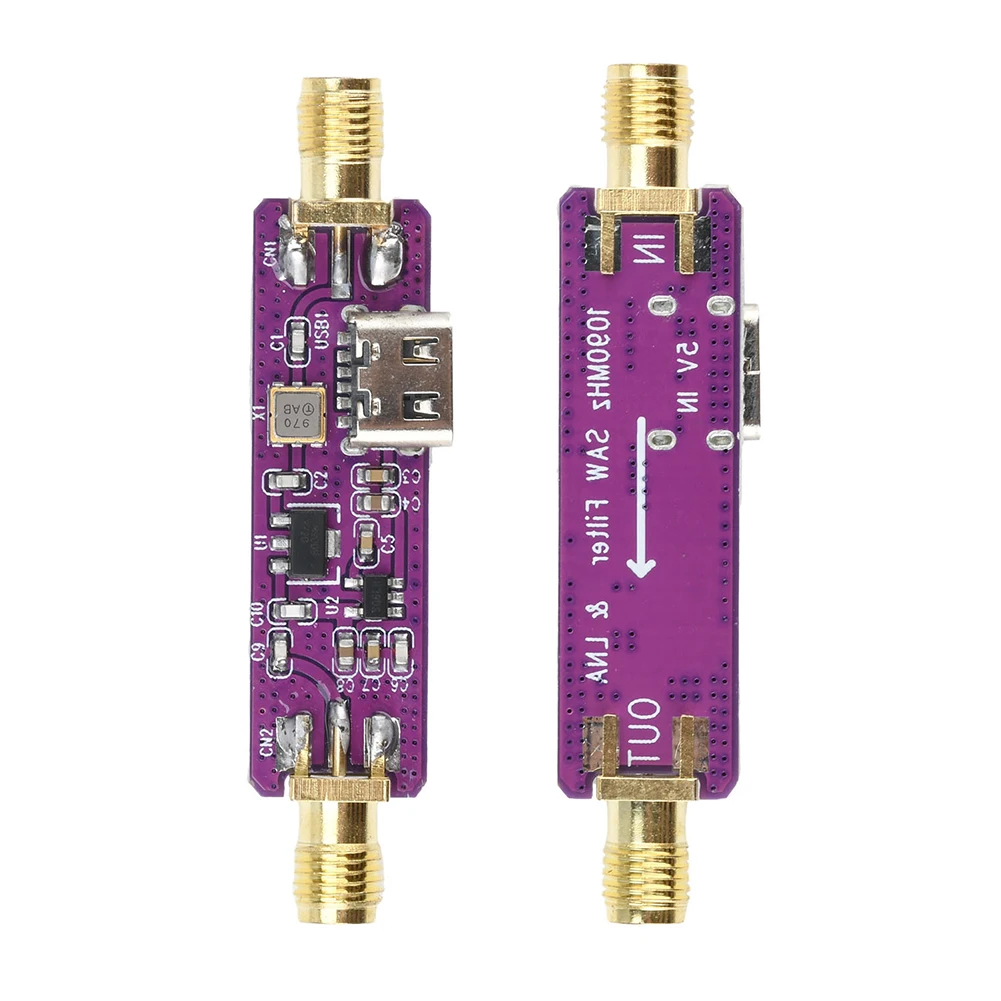 1 Pcs 1090MHz ADS-B For Active For Sawtooth Wave Filter With 21dB Gain And Type C Powered 5V Input For LNA Signal Conditioning