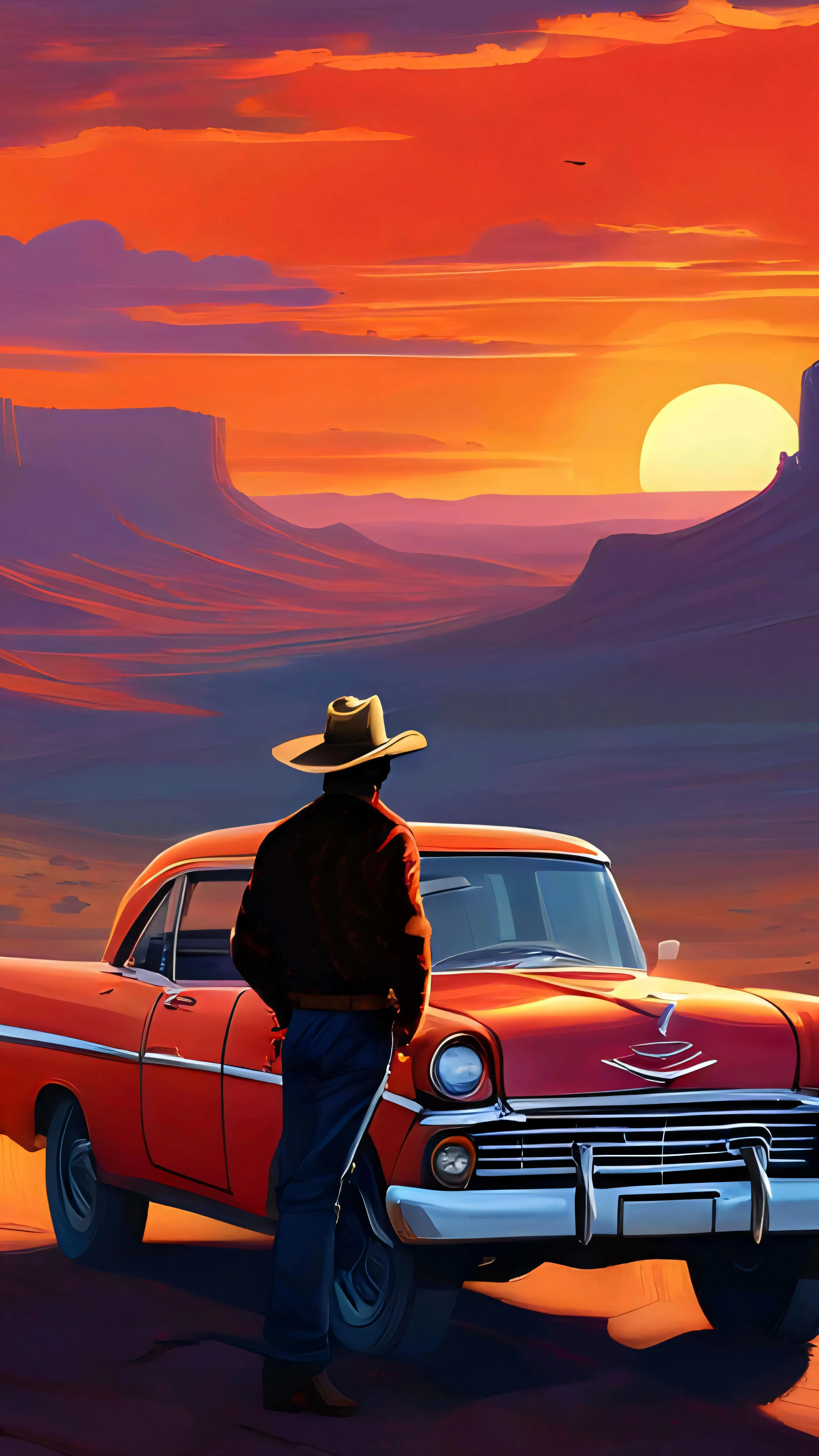 Vintage Cowboy Sunset Aluminum Tin Sign Wall Decor Retro Metal Poster Art Bar Home Garage Road Trip Roadside Attraction