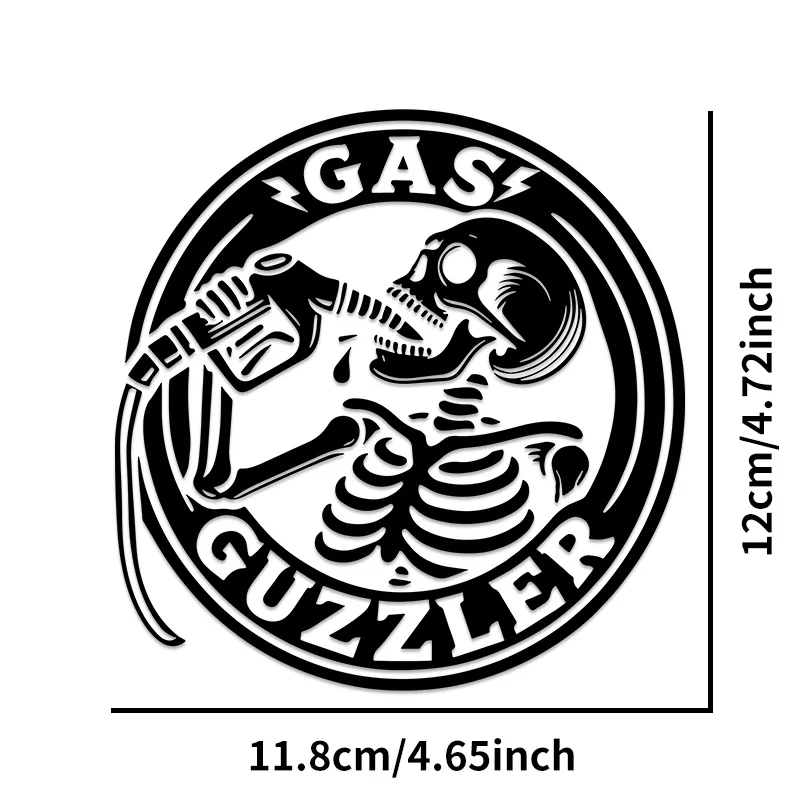 1PC Funny Skull Drinking Gasoline Stickers - Halloween Theme Waterproof Sunproof Universal for Car/Truck/Fuel Tank/Glass/Metal - view 3
