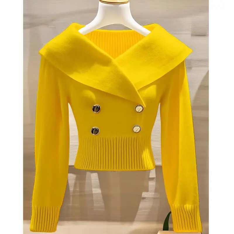 

Popular Small Fragrance Style Color Blocked Autumn and Winter Unique Beauty Super Beautiful and Slimming Bottom Coat Stylish Top