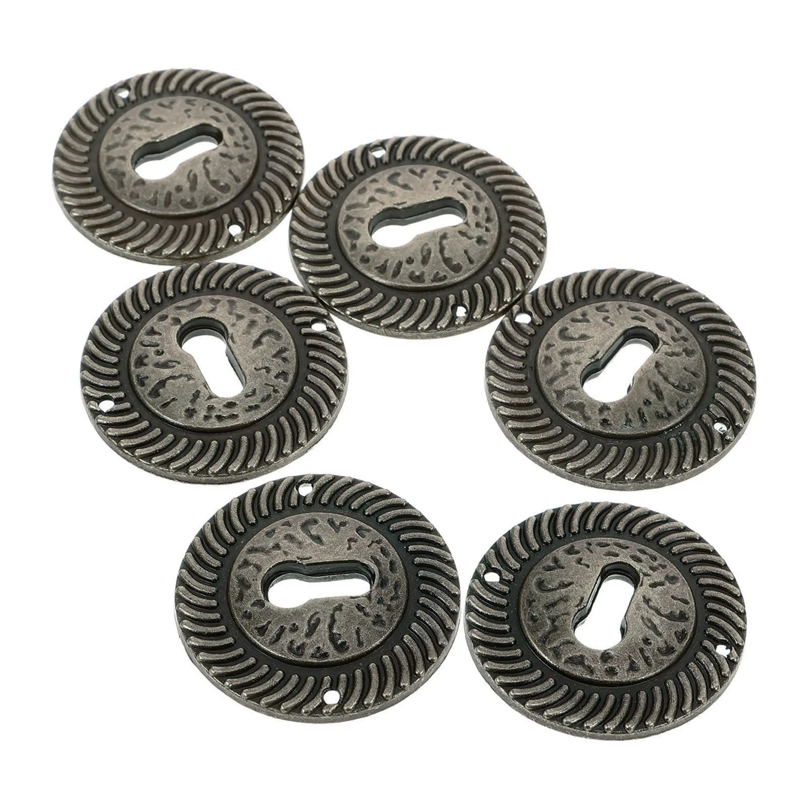 6Pcs Decorative Keyhole Cover Plates Oval Keyhole Frame Covers for Furniture Dressers Cabinets Walls Home Office Decor
