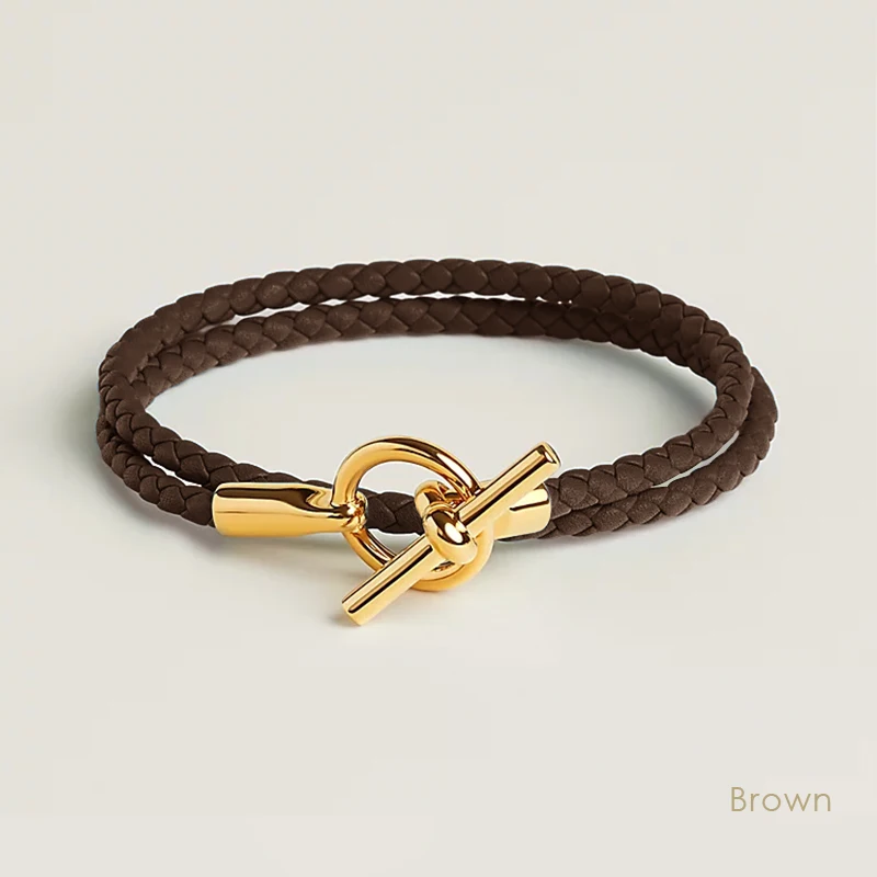 MOONLIGHT Klassische Doppelschicht-Armbänder aus Leder für Damen, hochwertiges Armband, modisches Paar, Schmuck, Geschenke, 11 Farben im Großhandel