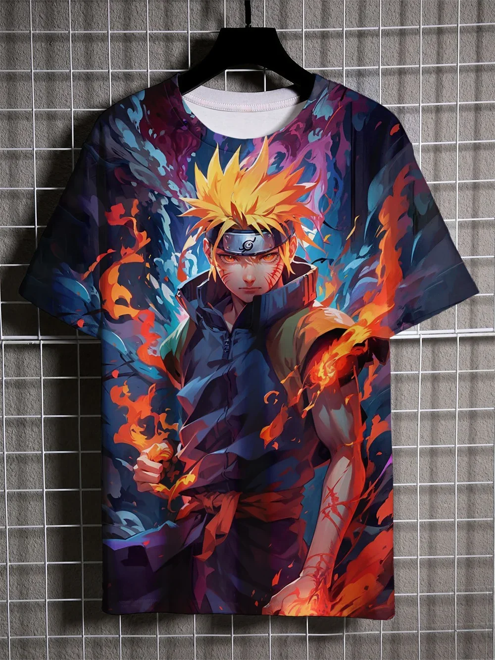 

New Anime Naruto Men's Short Sleeve 3D Printed Uzumaki Naruto Pattern Street Hip-Hop Style Clothing Casual Men Cool T-Shirt